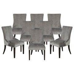 Set of 8 Modern Grey Dining Chairs