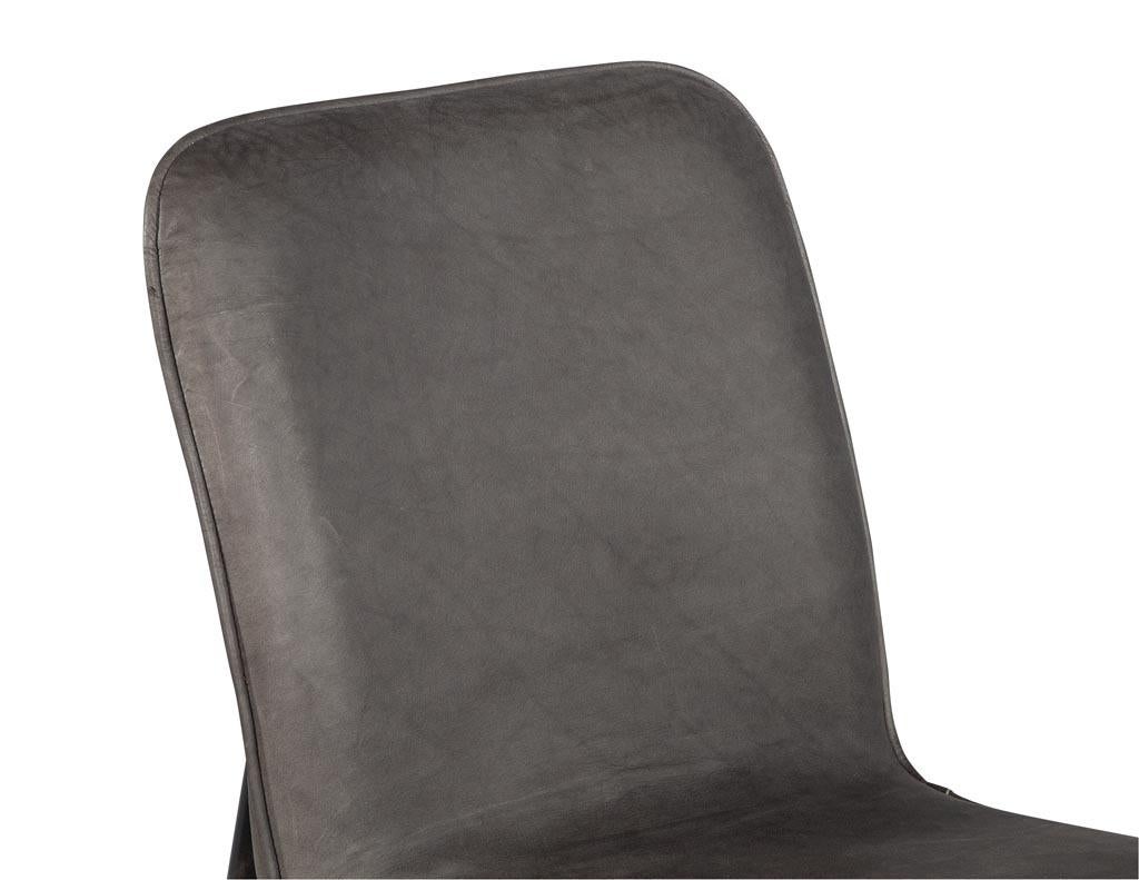 Set of 8 Modern Leather Dining Chairs by Carrocel For Sale 2