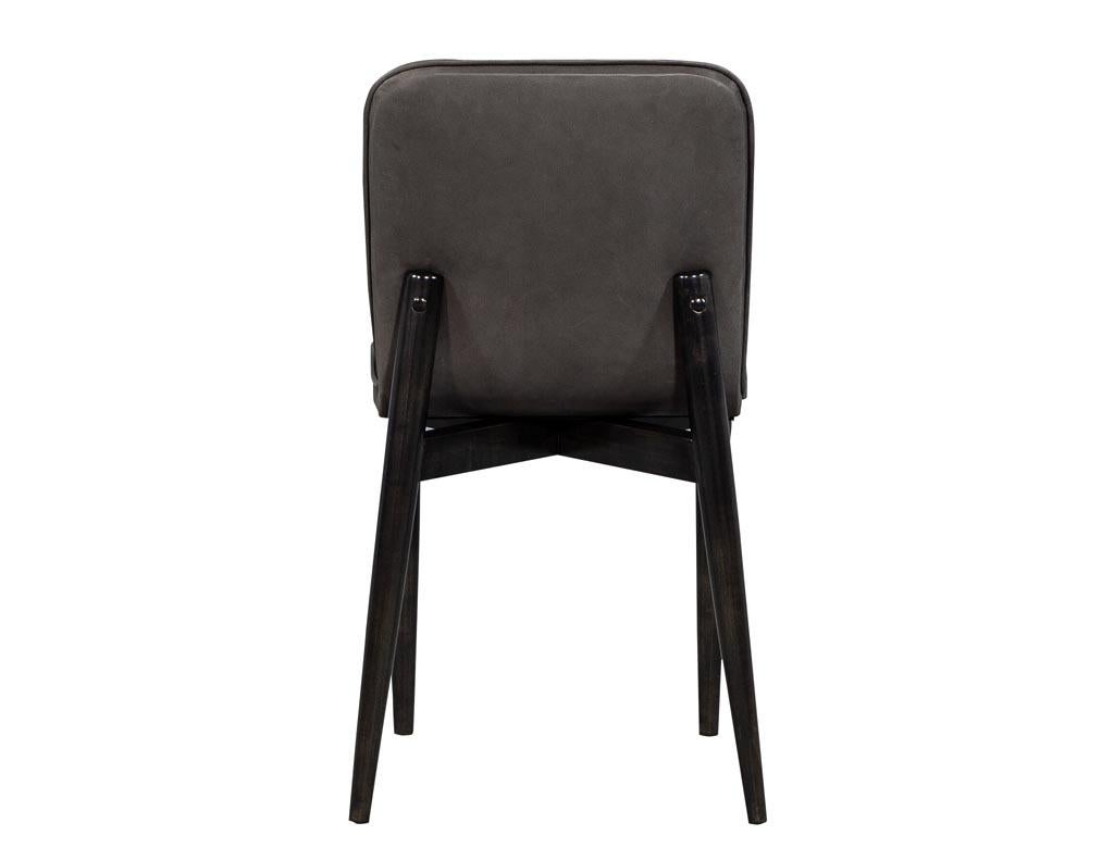 Canadian Set of 8 Modern Leather Dining Chairs by Carrocel For Sale