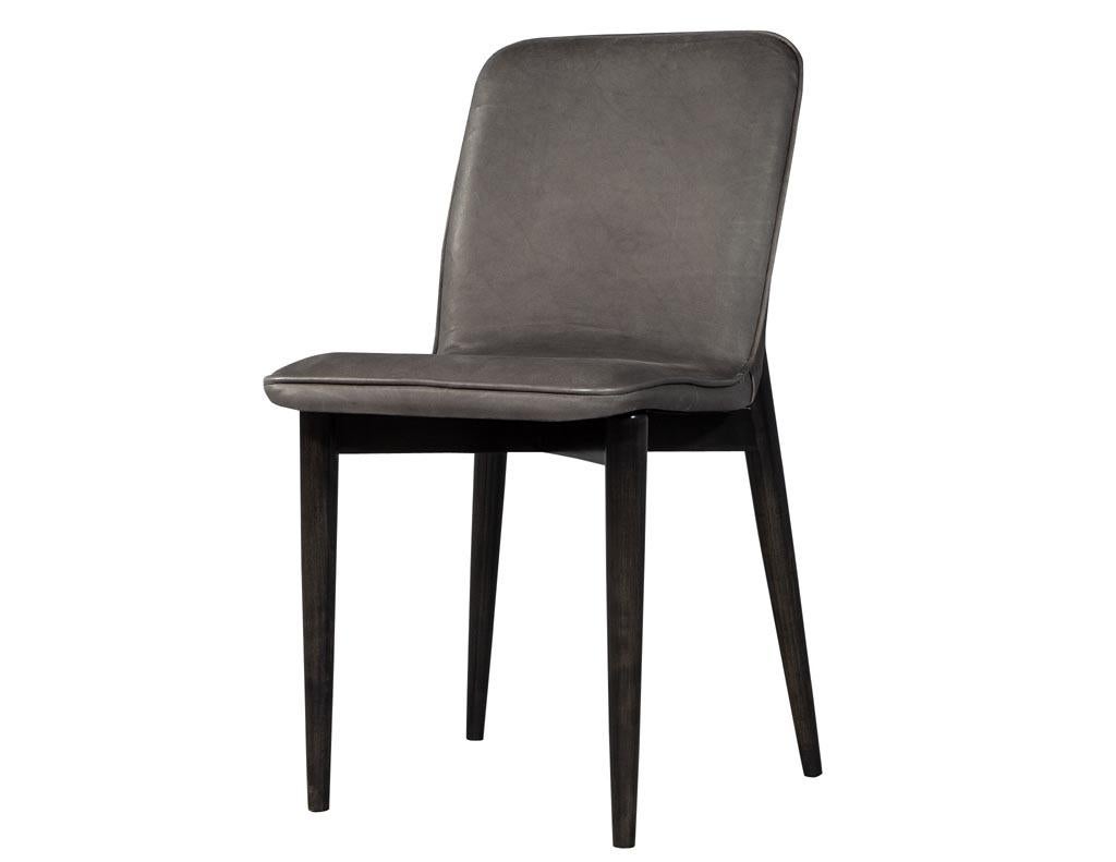 Set of 8 Modern Leather Dining Chairs by Carrocel For Sale 1