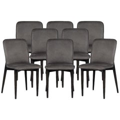 Set of 8 Modern Leather Dining Chairs by Carrocel