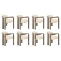 Juego de 8 sillas de comedor esculturales modernas de terciopelo de piel Arco doble by InsidherLand