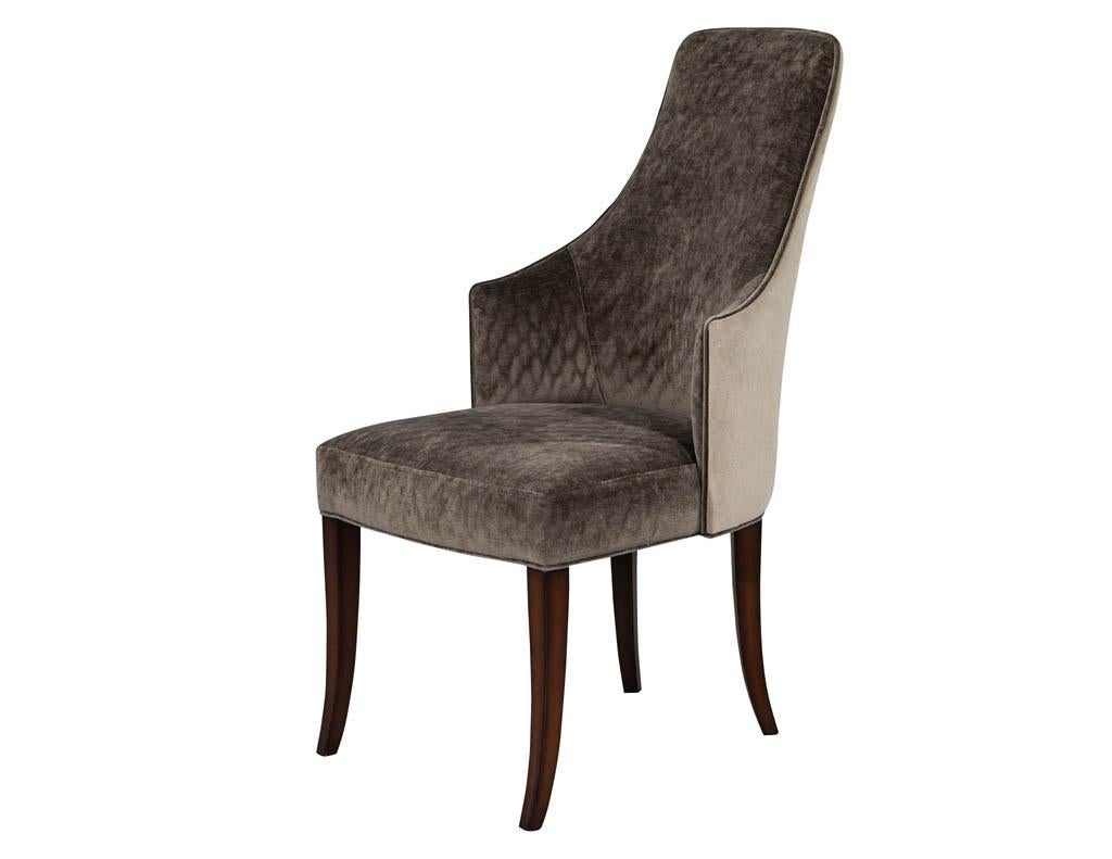 Set of 8 Modern Sleek Upholstered Dining Chairs In New Condition In North York, ON
