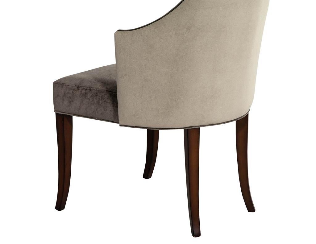 Set of 8 Modern Sleek Upholstered Dining Chairs 3