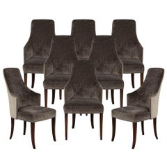 Set of 8 Modern Sleek Upholstered Dining Chairs