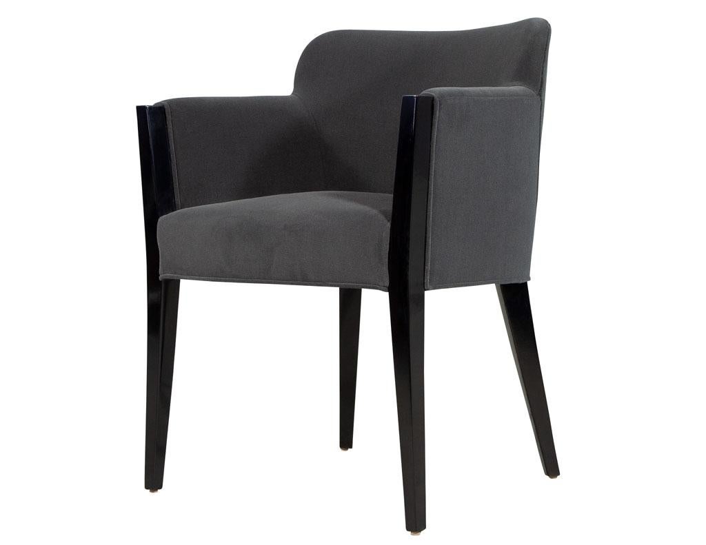 Set of 8 Modern Upholstered Dining Chairs by Carrocel For Sale 3