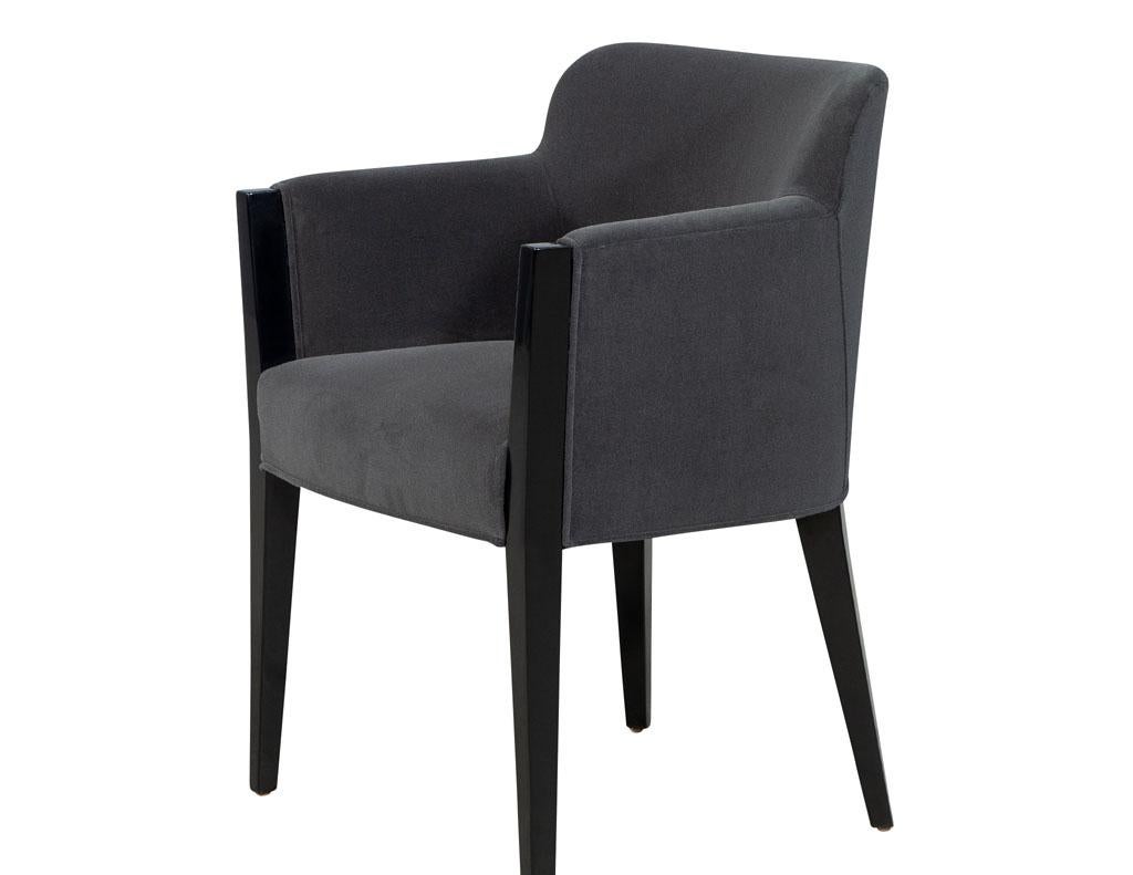 Wood Set of 8 Modern Upholstered Dining Chairs by Carrocel For Sale