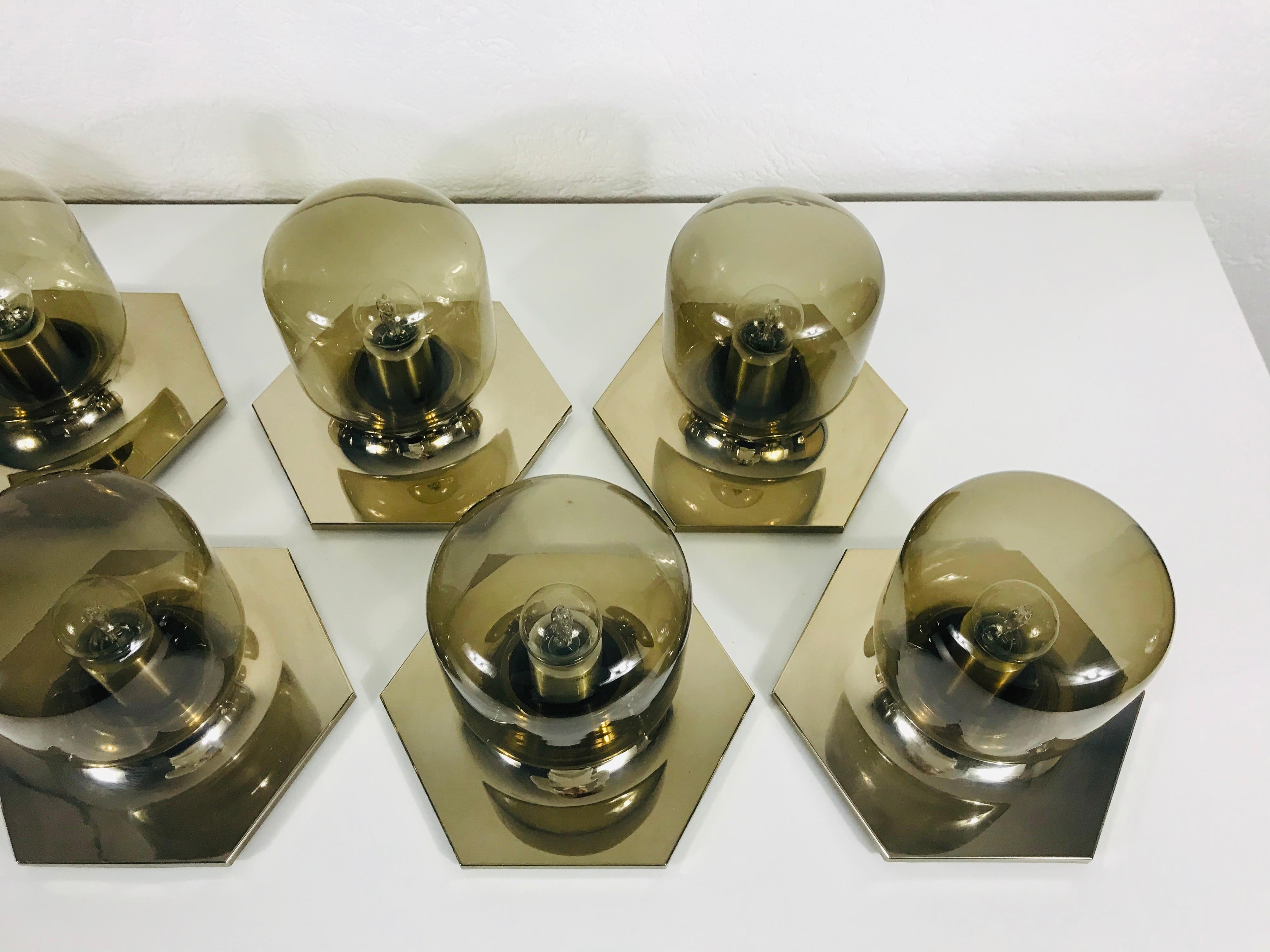 Set of 8 Modular Wall or Ceiling Lights by Motoko Ishii for Staff Leuchten, 1970 In Excellent Condition In Hagenbach, DE
