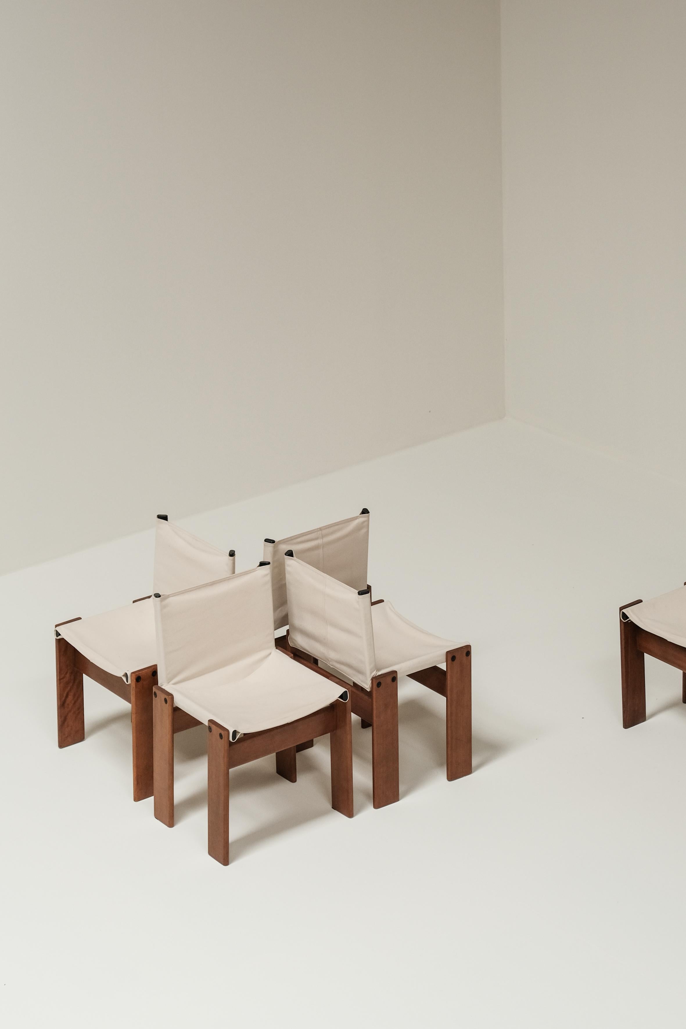 Set of 8 Monk chairs by Afra & Tobia Scarpa for Molteni 1973 In Good Condition In Boom, Vlaams Gewest