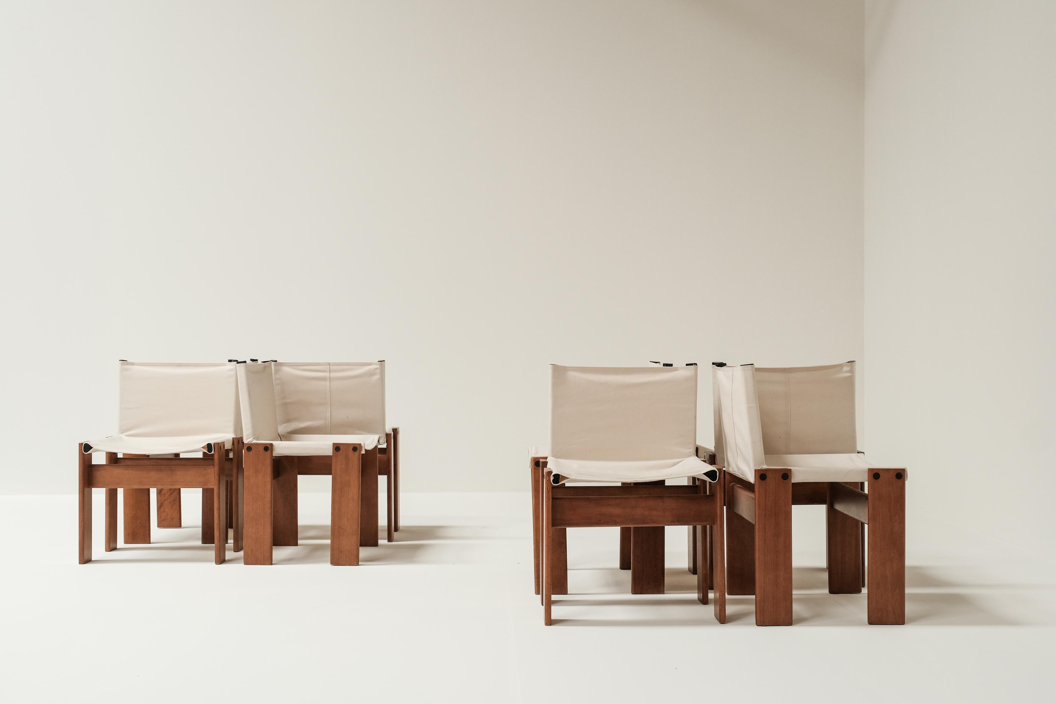 20th Century Set of 8 Monk chairs by Afra & Tobia Scarpa for Molteni 1973