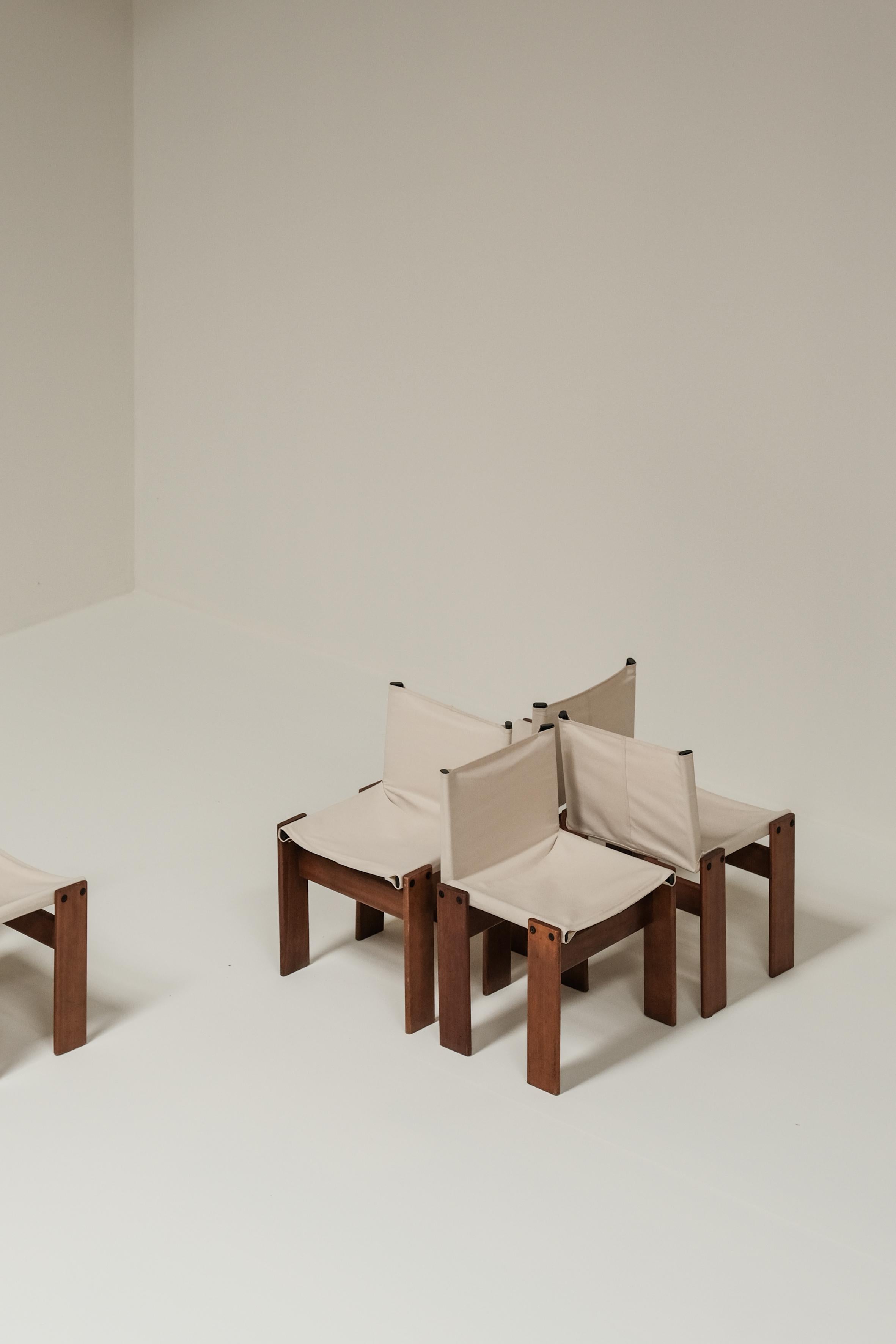 Set of 8 Monk chairs by Afra & Tobia Scarpa for Molteni 1973 2