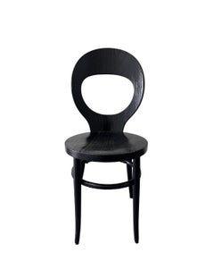 Set of 8 Mouette (Seagull) Baumann France Dining Chairs - Satin Black Finish