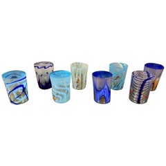 Set of 8 Murano Glass Cups