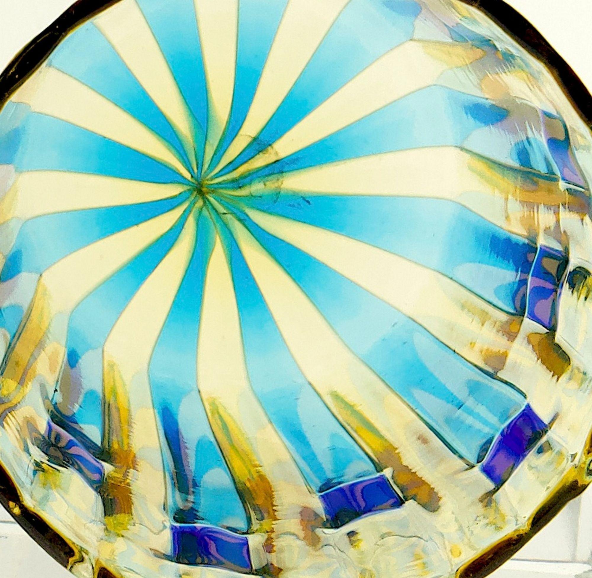 Set of 8 Murano Glass Tumblers, Campo di Gigli Toscani, Signed For Sale 3