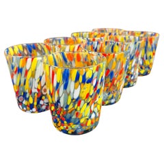 Satz von 8 Murano Millefiori Gläsern - Signiert CC Zecchin, Italien, 21.