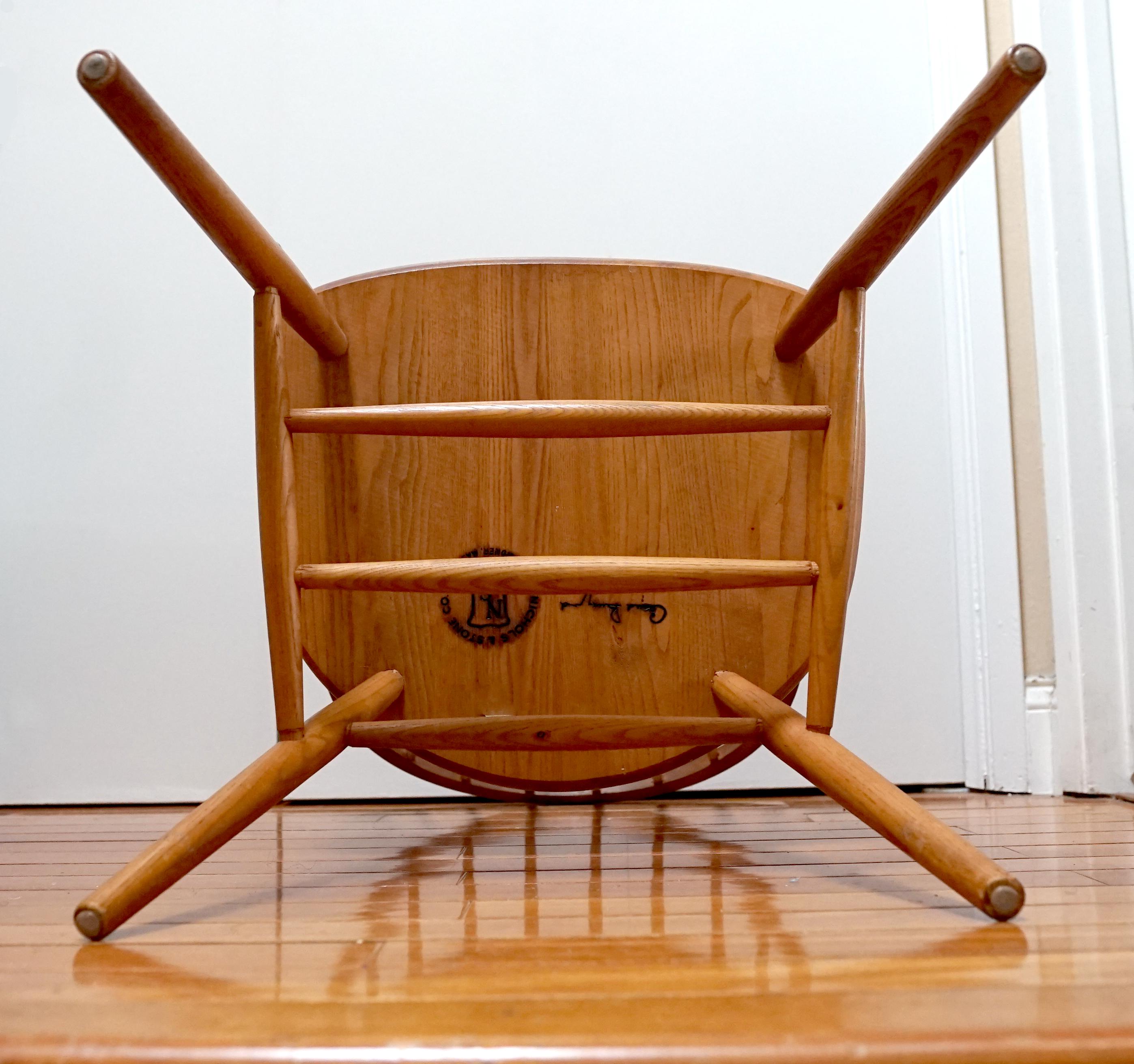 Birch Set of 8 Nichols and Stone Claud Bunyard Signed Windsor Midcentury Chairs