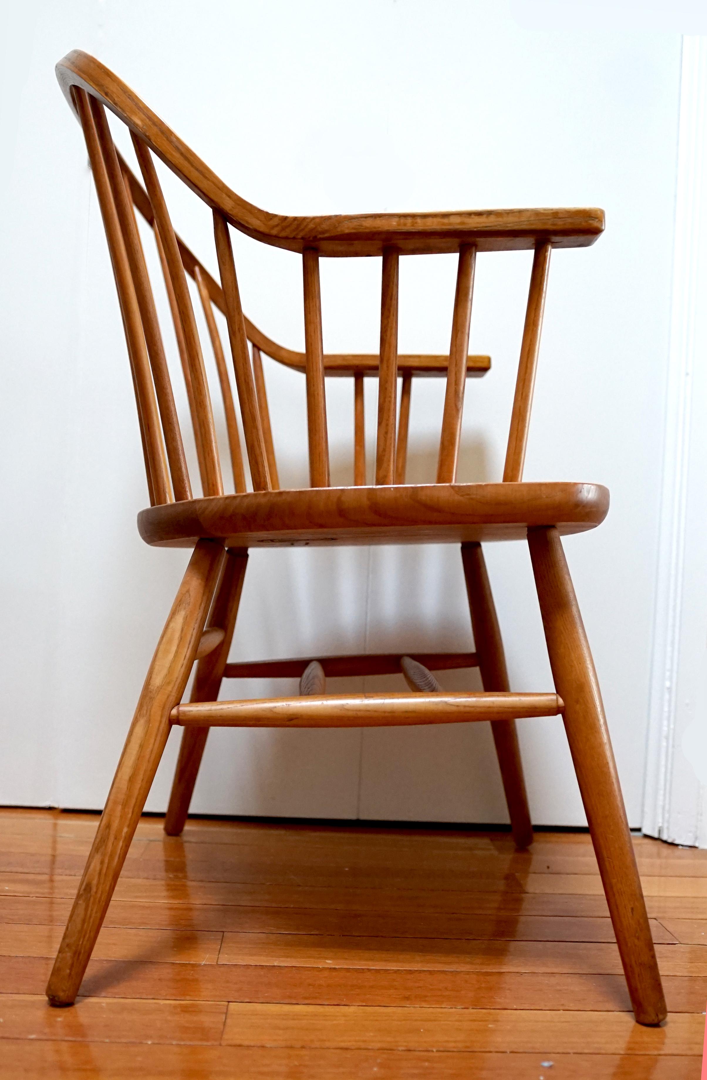American Classical Set of 8 Nichols and Stone Claud Bunyard Signed Windsor Midcentury Chairs
