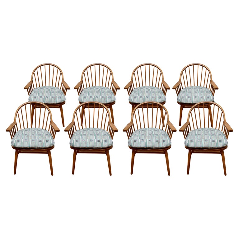 Set of 8 Nichols and Stone Claude Bunyard Signed Windsor Midcentury