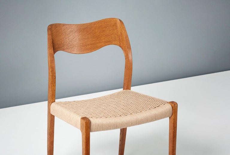 Set of 8 Niels Møller Model 71 Oak Dining Chairs For Sale 1