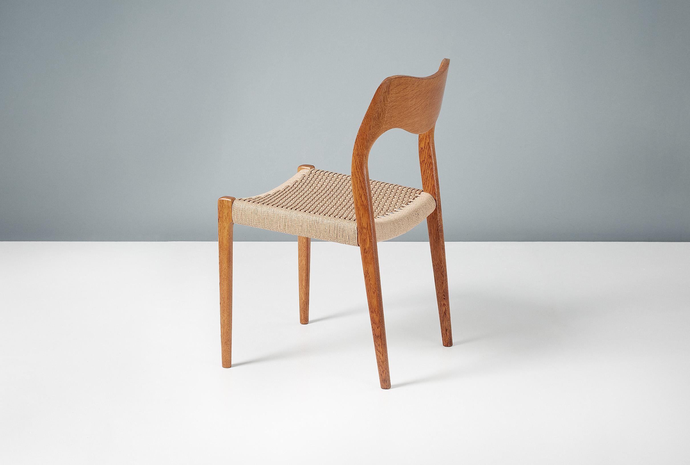 Set of 8 Niels Møller Model 71 Oak Dining Chairs 2