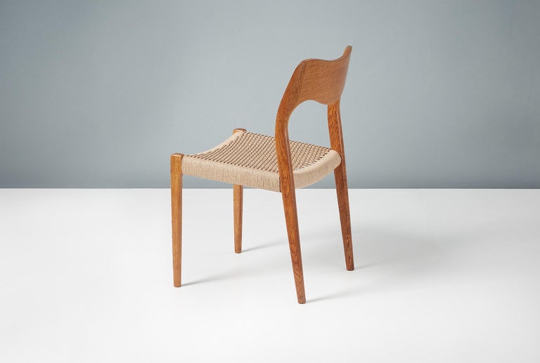 Set of 8 Niels Møller Model 71 Oak Dining Chairs For Sale 2