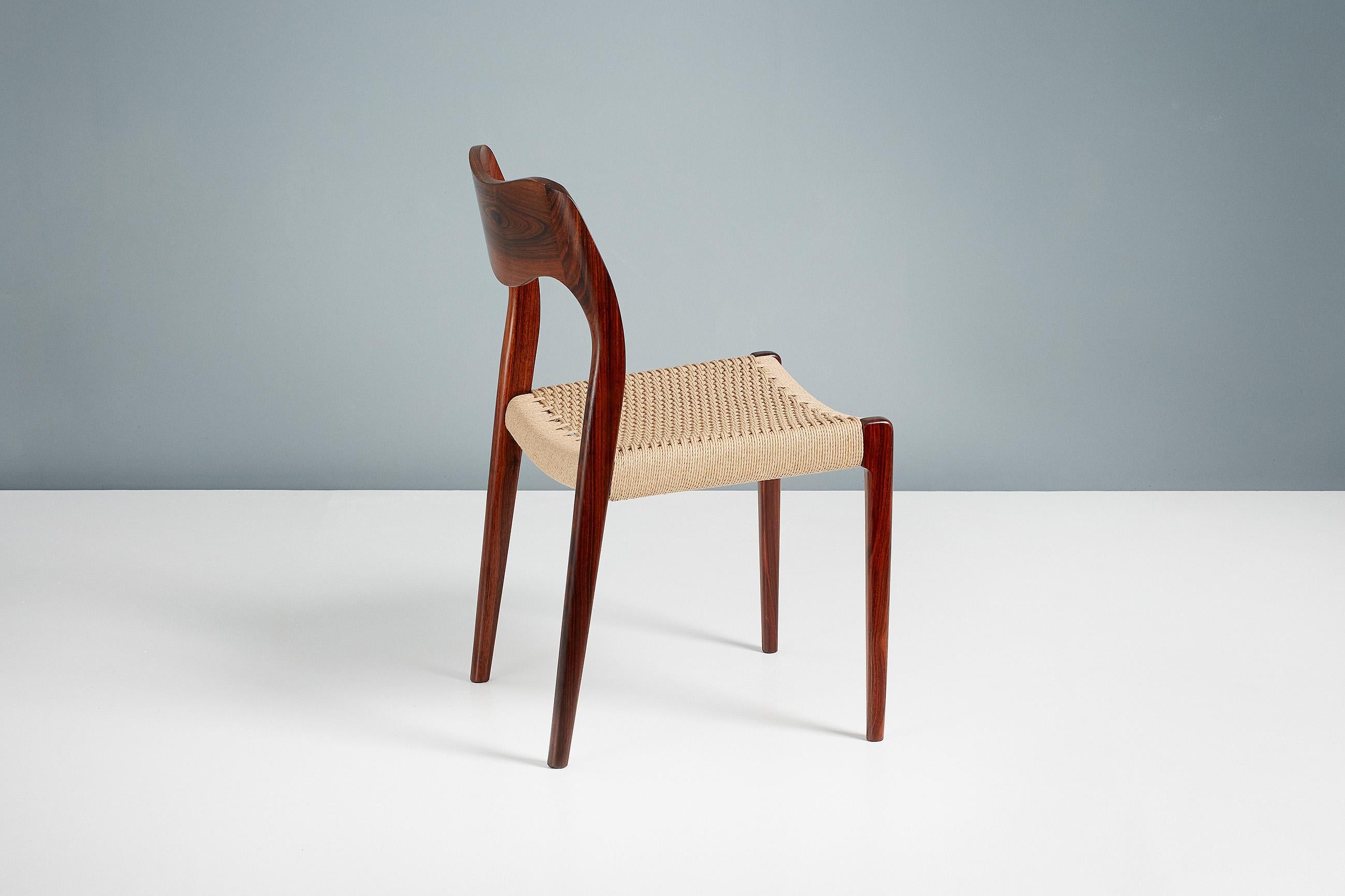 Set of 8 Niels Møller Model 71 Rosewood Dining Chairs For Sale 4