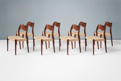 Set of 8 Niels Møller Model 71 Rosewood Dining Chairs
