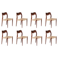Set of 8 Niels Møller Model 71 Rosewood Dining Chairs