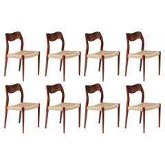 Set of 8 Niels Møller Model 71 Rosewood Dining Chairs