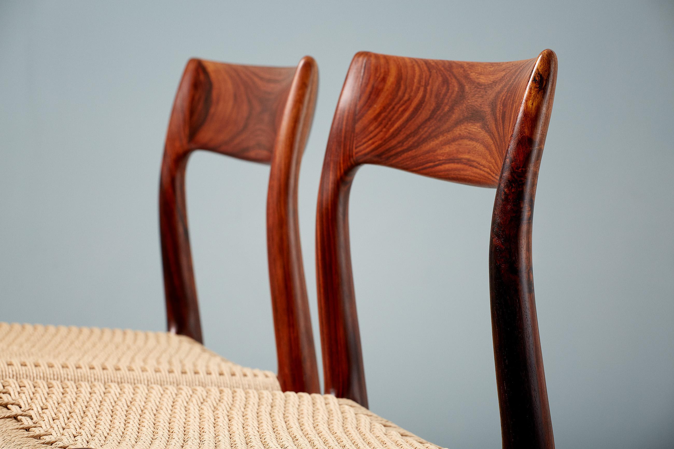 Set di 8 sedie da pranzo Model 77 di Niels Møller, 1959 in vendita 1