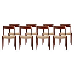 Vintage Set of 8 Niels Møller Model 77 Dining Chairs, 1959