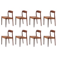 Set of 8 Niels Møller Model 77 Rosewood Dining Chairs, 1959