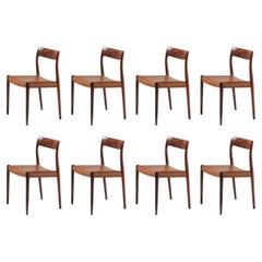 Set of 8 Niels Møller Model 77 Rosewood Dining Chairs, 1959