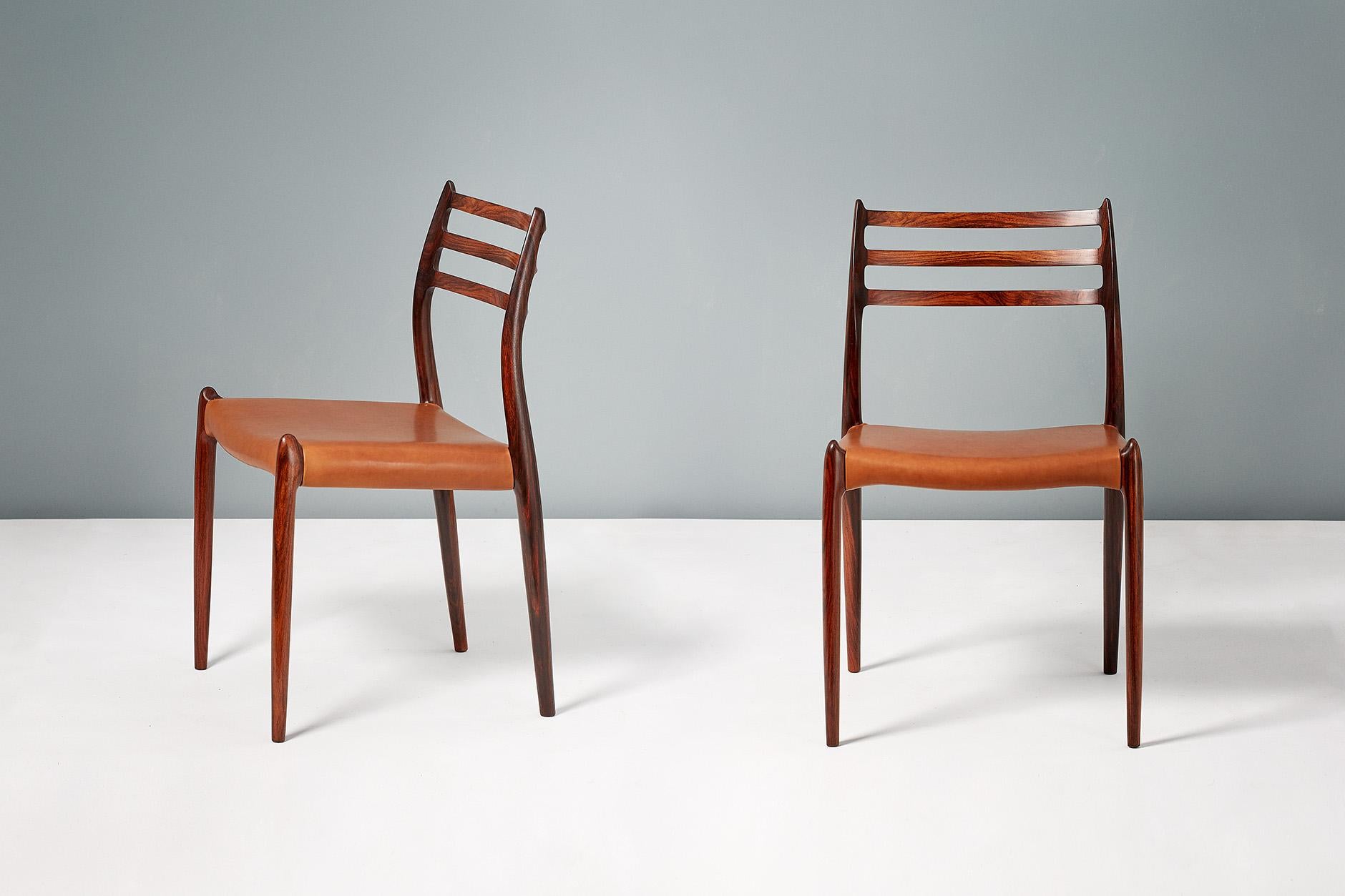 Scandinavian Modern Set of 10 Niels Møller Model 78 Rosewood Dining Chairs, 1962 For Sale