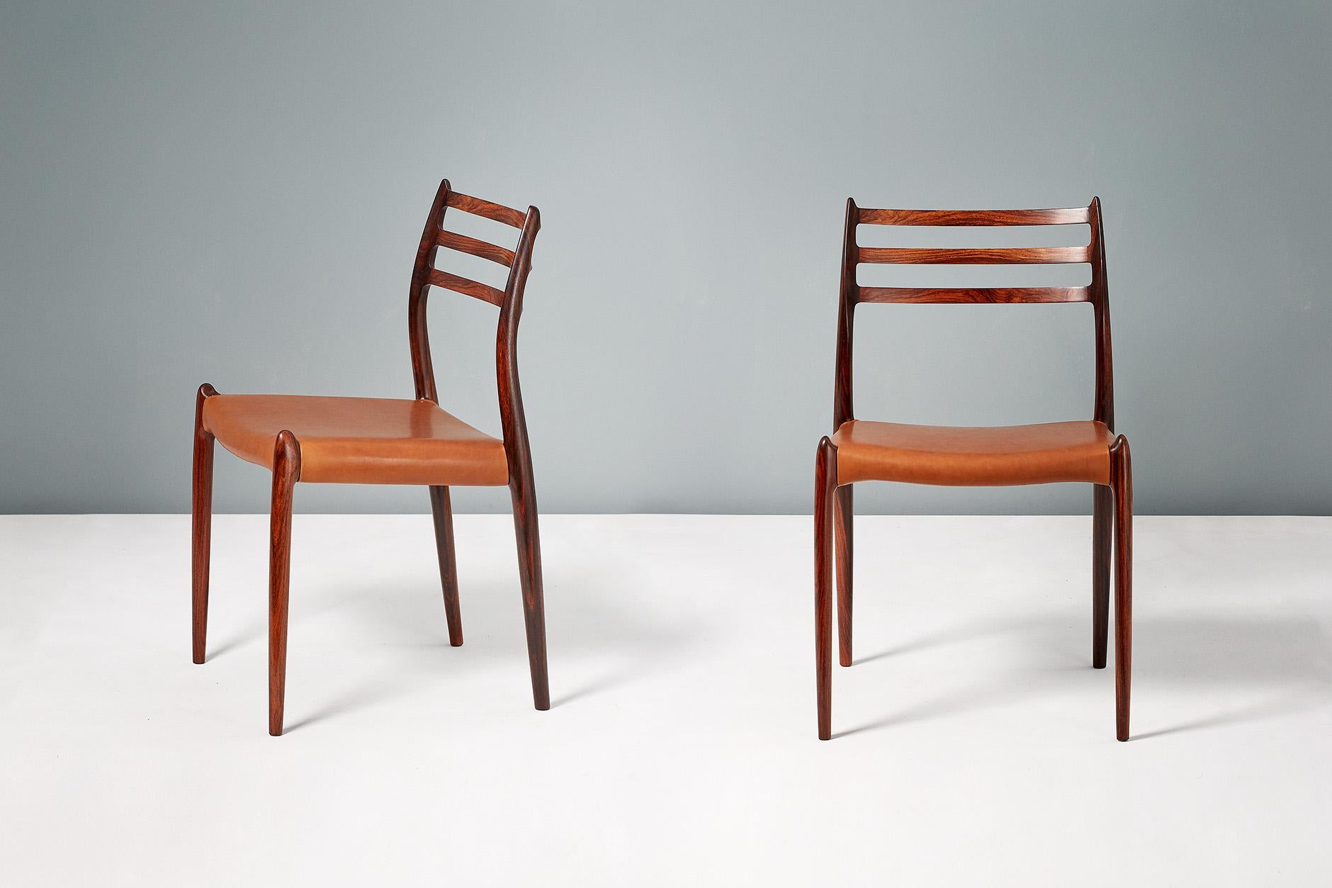 Danish Set of 8 Niels Møller Model 78 Rosewood Dining Chairs, 1962