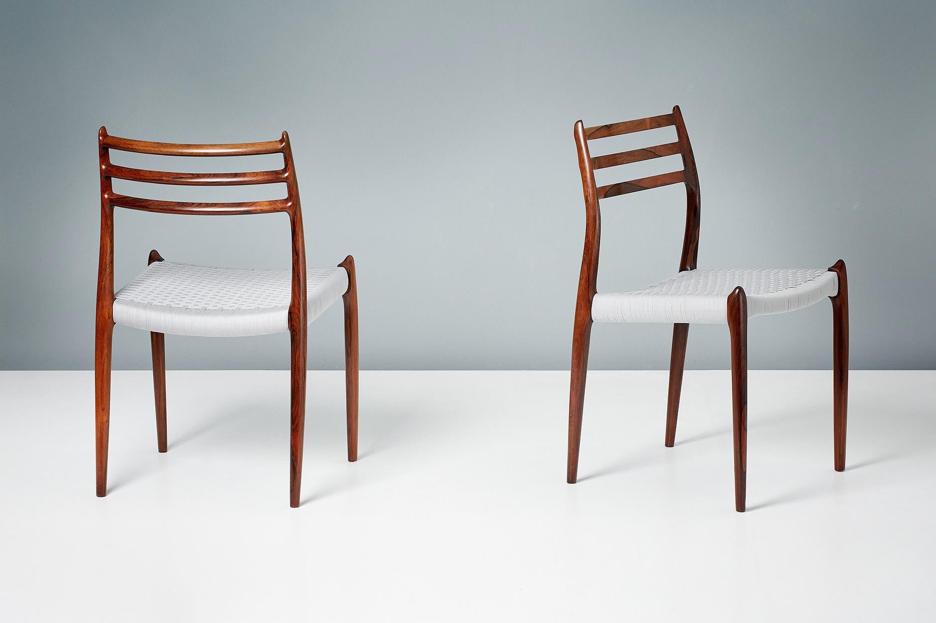 Danish Set of 8 Niels Møller Model 78 Rosewood Dining Chairs, 1962