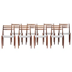 Set of 8 Niels Møller Model 78 Rosewood Dining Chairs, 1962