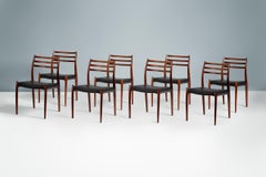 Set of 8 Niels Møller Model 78 Rosewood Dining Chairs