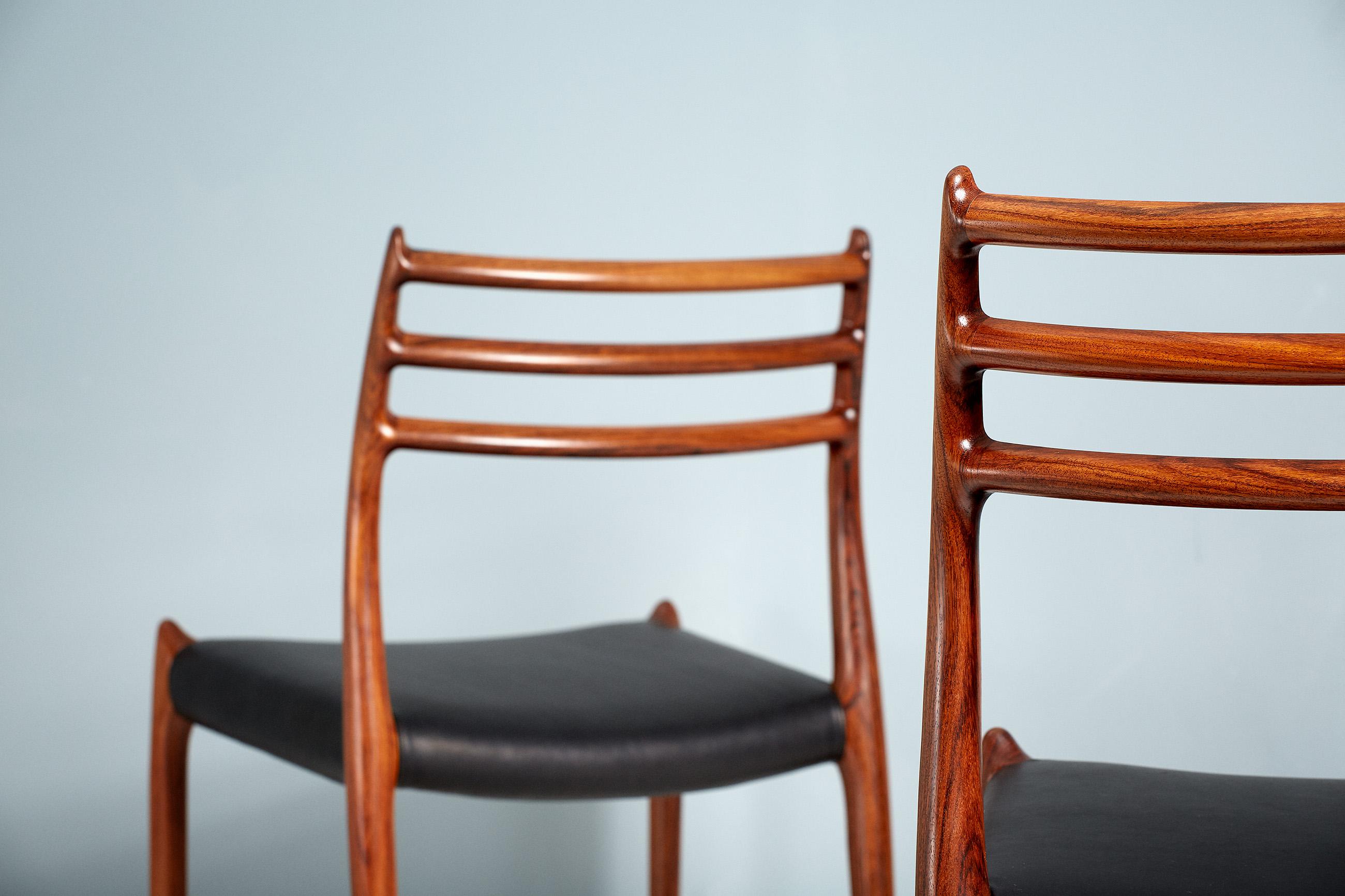 Set of 8 Niels Møller Model 78 Rosewood Dining Chairs For Sale 3