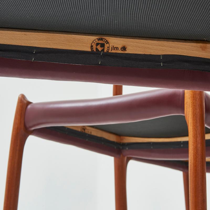 Teak Set di 8 sedie da pranzo in teak Niels Møller Model 78 50° Anniversario in vendita