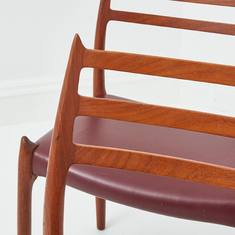 Set di 8 sedie da pranzo in teak Niels Møller Model 78 50° Anniversario in vendita 2