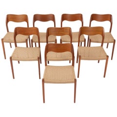 Set of 8 Niels Møller No. 71 Teak Dining Chairs