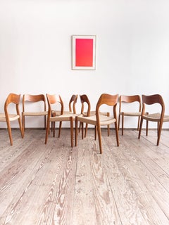 Set of 8 Niels O. Møller Model 71 Dining Chairs, Denmark