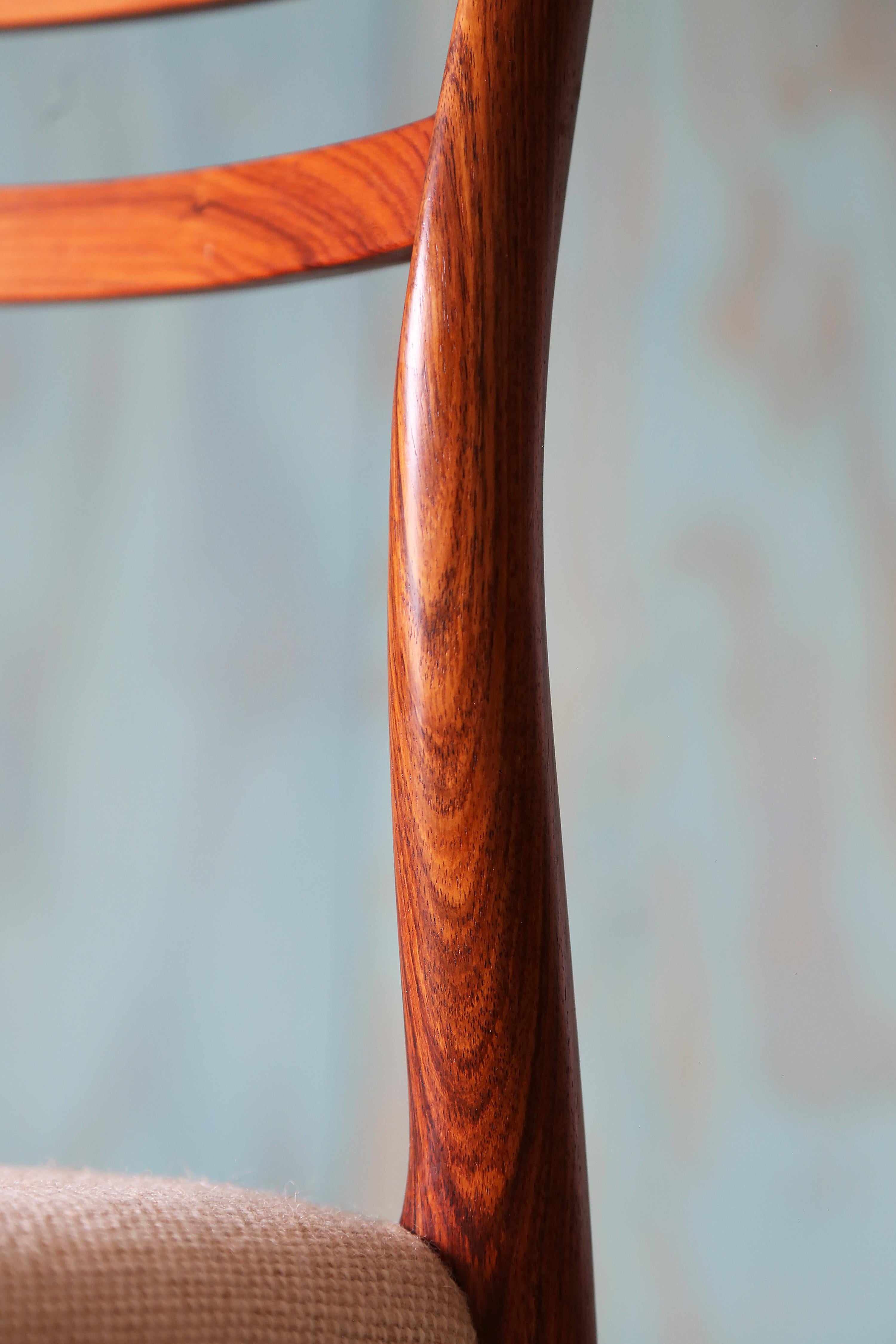 Set of 8 Niels O. Møller Model 78 Rosewood Dining Chairs For Sale 8