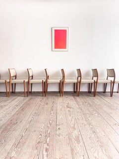 Set of 8, Niels O. Møller Model 80, Teak Dining Chair, Denmark 1960s