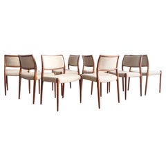Set of 8, Niels O. Møller Model 80, Teak Dining Chair, Denmark 1960s
