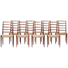 Set of 8 Niels O. Møller Model 82 Rosewood Dining Chairs, 1970