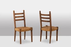 Set of 8 oak chairs. 1950s.