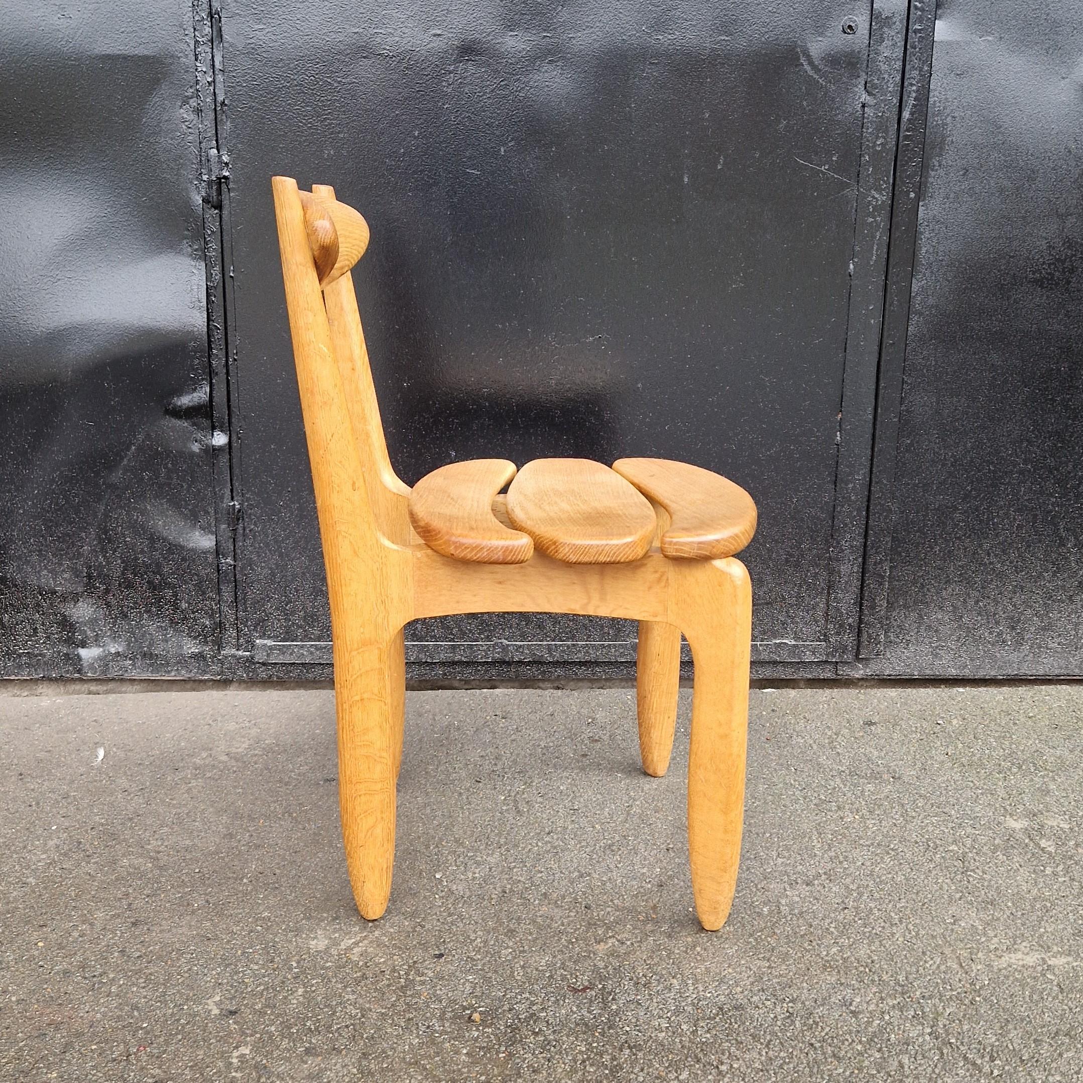 20th Century Set of 8 oak chairs by Guillerme et Chambron, Votre Maison For Sale