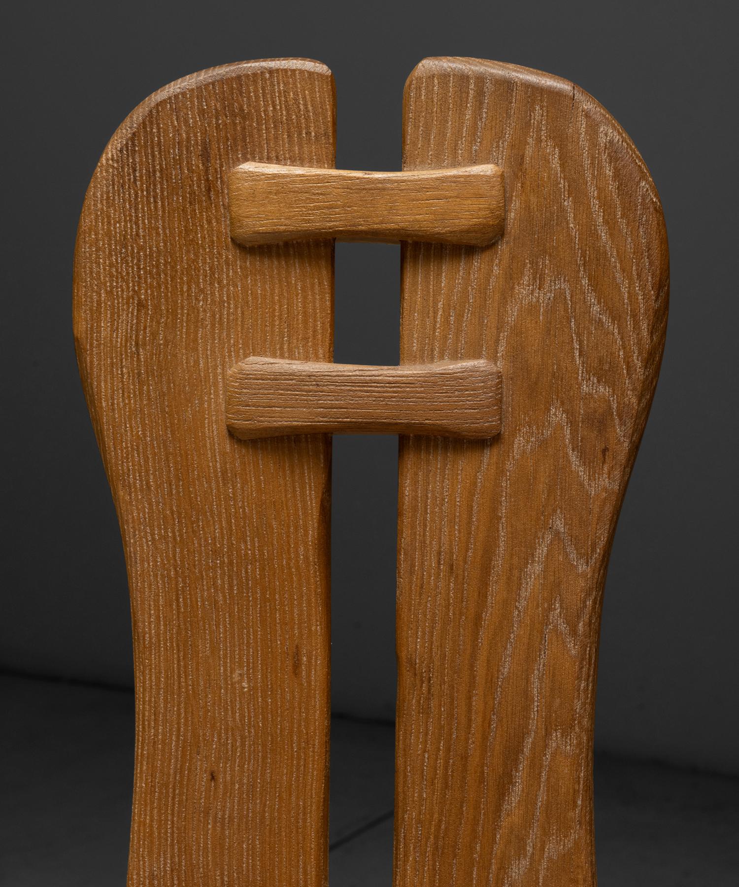 Belgian Set of (8) Oak Dining Chairs by De Puydt, Belgium circa 1970